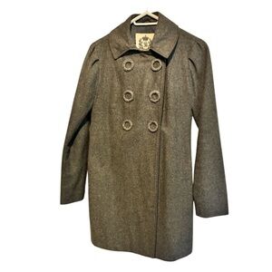 BB Dakota Double-Breasted Pea Coat | S | Grey